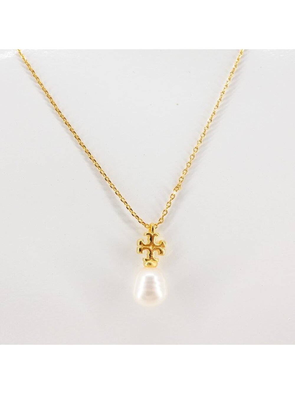 Tory Burch Kira Pearl Pendant Necklace White OS